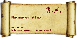 Neumayer Alex névjegykártya